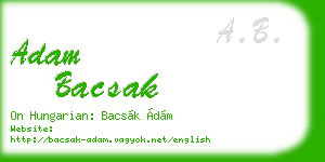 adam bacsak business card