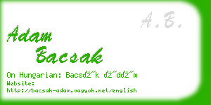 adam bacsak business card